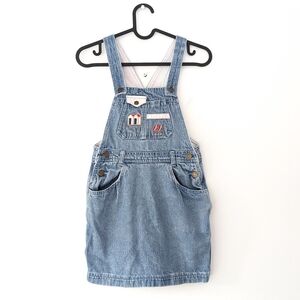 Vintage Jacadi Girl's Blue Denim Jeans Dress Jumper ~ Size 8